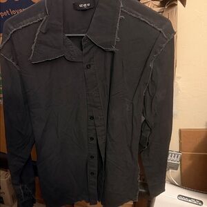 Men's Black Casual Button Down Shirt
